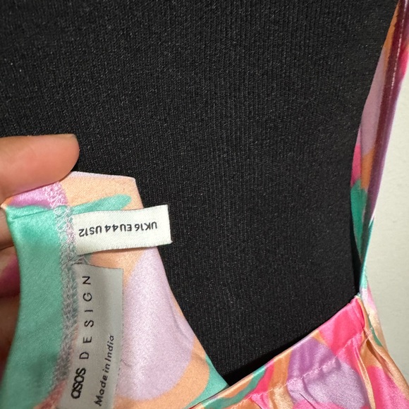 ASOS DESIGN Fuller bust ruched slip mini beach dress in kaleidoscope print - Picture 6 of 6